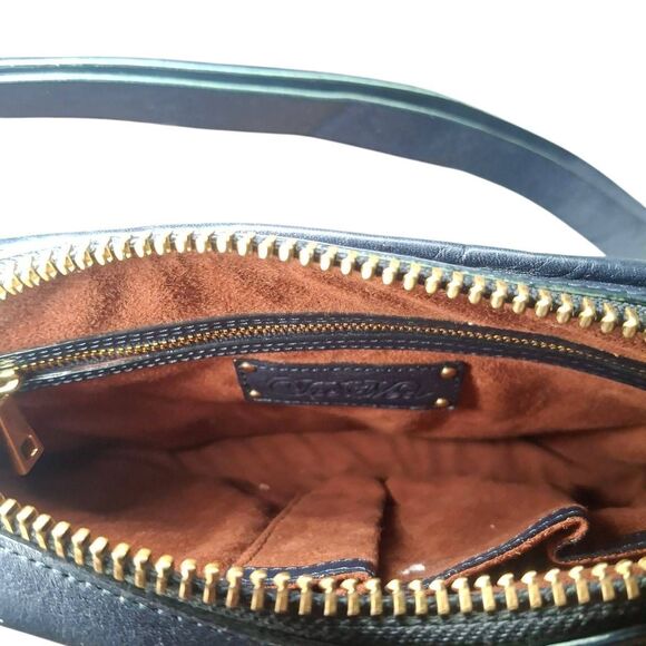 Vintage Tre Vero Navy Blue Leather Shoulder Bag – Adjustable Strap - Picture 7 of 9